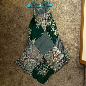 Anthro asymmetrical patchwork dress